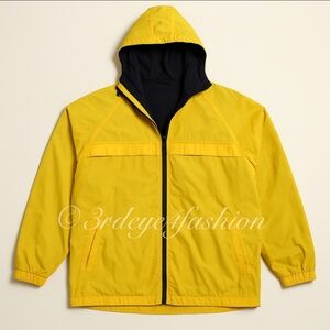 🌧️ Bold Yellow Waterproof Rain Jacket 2XL Outdoor Streetwear 🚤